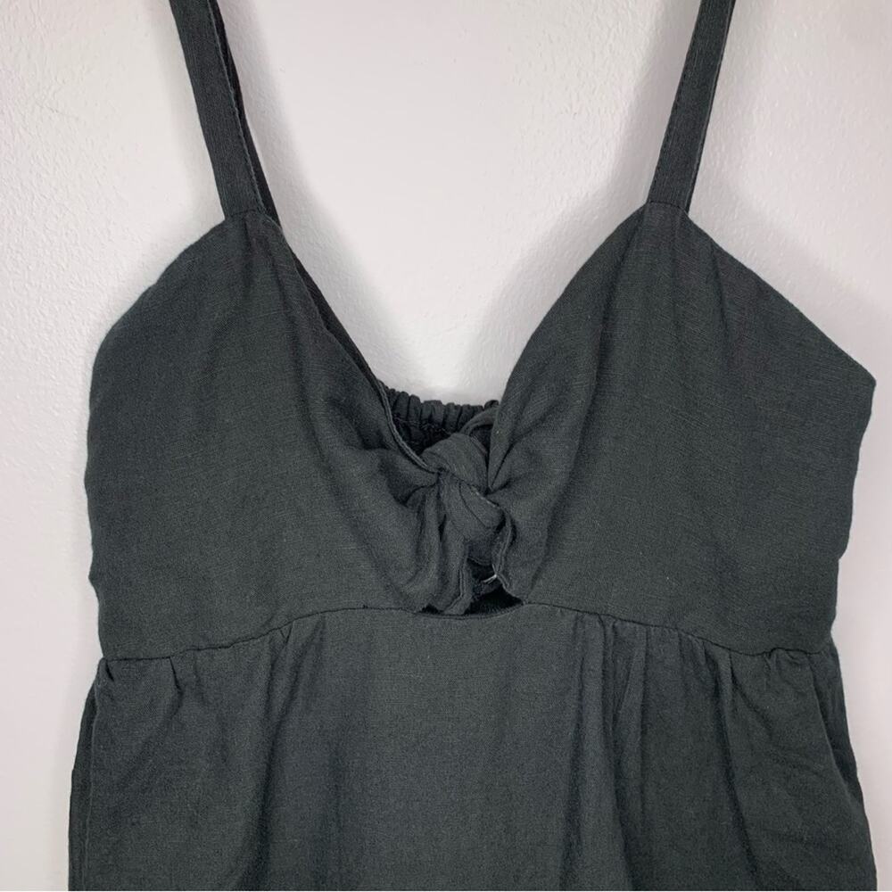 EMERSON FRY INDIA COLLECTION BLACK CAYMAN DRESS midi length organic linen sz XS - Picture 5 of 11